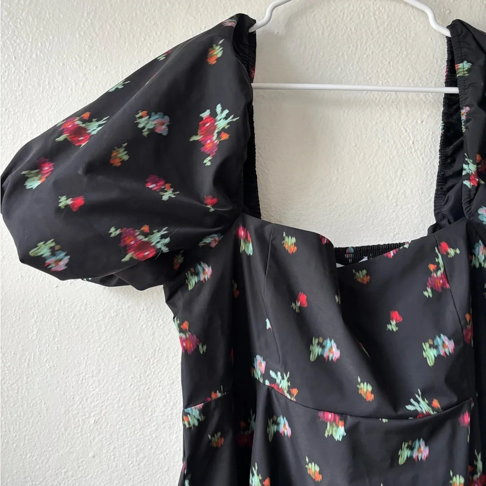 Hill House Matilda Dress in Black Ikat Floral - Picture 3 of 10